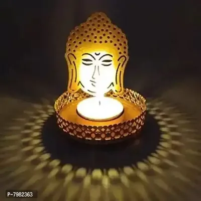 Metal Buddha Shadow Tealight Holder for Home Deacute;cor, Diwali  Festive Decor-thumb4