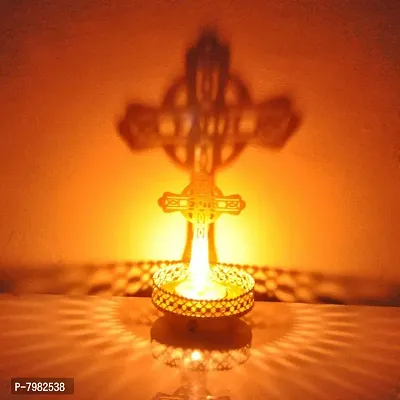 Metal Cross Shadow Tealight Holder for Home Deacute;cor, Diwali  Festive Decor-thumb3