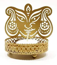 Metal Durga Shadow Tealight Holder for Home Deacute;cor, Diwali  Festive Decor-thumb1