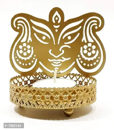 Metal Durga Shadow Tealight Holder for Home Deacute;cor, Diwali  Festive Decor-thumb2