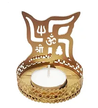 Metal Swastik Shadow Tealight Holder for Home Deacute;cor, Diwali  Festive Decor-thumb1