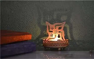 Metal Swastik Shadow Tealight Holder for Home Deacute;cor, Diwali  Festive Decor-thumb2