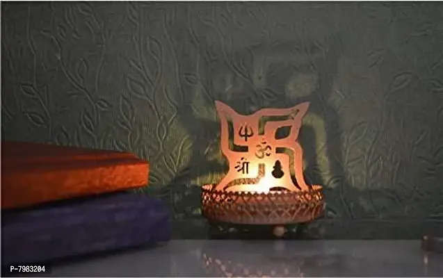 Metal Swastik Shadow Tealight Holder for Home Deacute;cor, Diwali  Festive Decor-thumb3