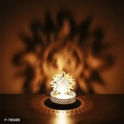 Metal OM-RadhaKrishna combo Shadow Tealight Holder for Home Deacute;cor, Diwali  Festive Decor-thumb5