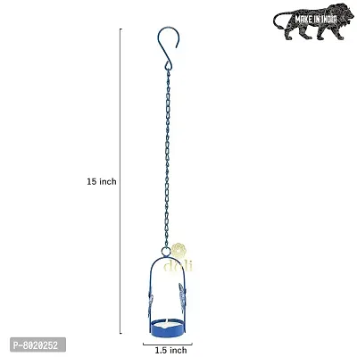Hanging Blue Butterfly Tealight Holder for Home Deacute;cor, Diwali  Festive Decor (pack of 2)-thumb3