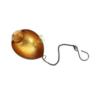 Hanging Gold Coconut Tealight Holder for Home Deacute;cor, Diwali  Festive Decor (pack of 1)-thumb1