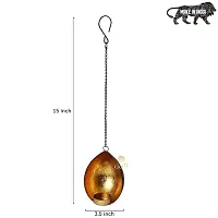Hanging Gold Coconut Tealight Holder for Home Deacute;cor, Diwali  Festive Decor (pack of 1)-thumb3