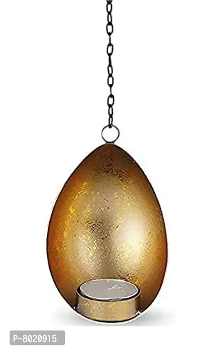 Hanging Gold Coconut Tealight Holder for Home Deacute;cor, Diwali  Festive Decor (pack of 1)-thumb5
