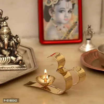 Metal OM Akhand DIYA Tealight Holder for Home Deacute;cor, Diwali  Festive Decor-thumb0