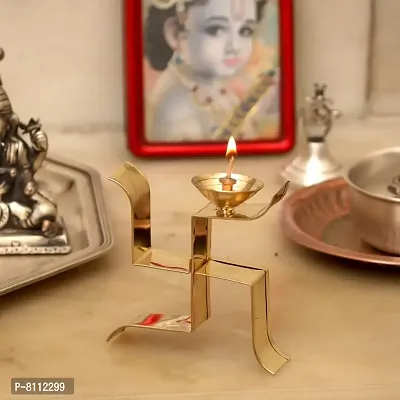 Metal Swastik Arti DIYA Tealight Holder for Home Deacute;cor, Diwali  Festive Decor