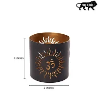 Metal OM Black-Golden Votive Tealight Holder for Home Deacute;cor, Diwali  Festive Decor-thumb3