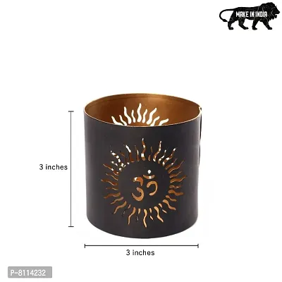 Metal OM Black-Golden Votive Tealight Holder for Home Deacute;cor, Diwali  Festive Decor-thumb4