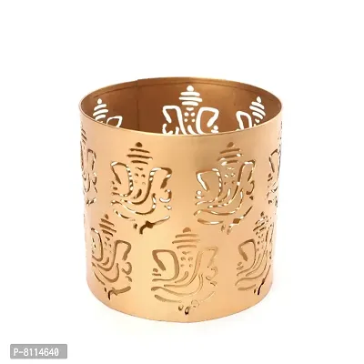 Metal Golden Ganesha Votive Tealight Holder for Home Deacute;cor, Diwali  Festive Decor-thumb2