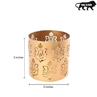 Metal Golden Ganesha Votive Tealight Holder for Home Deacute;cor, Diwali  Festive Decor-thumb3