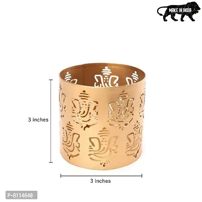 Metal Golden Ganesha Votive Tealight Holder for Home Deacute;cor, Diwali  Festive Decor-thumb4