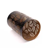 Metal Petals Black-Golden Votive Tealight Holder for Home Deacute;cor, Diwali  Festive Decor-thumb2