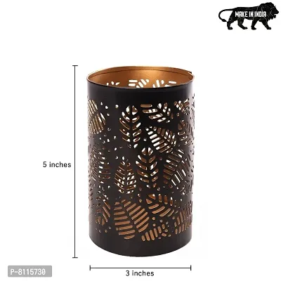 Metal Petals Black-Golden Votive Tealight Holder for Home Deacute;cor, Diwali  Festive Decor-thumb4