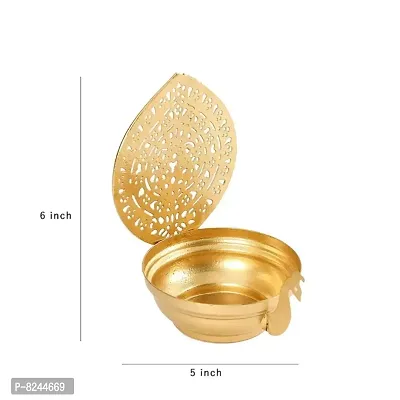 Classy Metal Golden Peacock Diya Votive Tealight Holder for Home Deacute;cor-thumb2