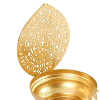 Classy Metal Golden Peacock Diya Votive Tealight Holder for Home Deacute;cor-thumb2