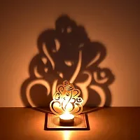 MDF Ganesha Tealight Holder  Wall Hanging for Home Deacute;cor, Diwali  Festive Decor-thumb3