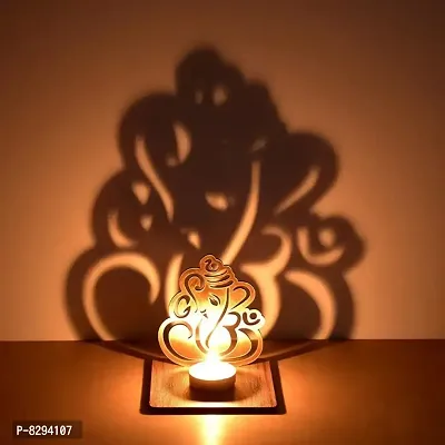 MDF Ganesha Tealight Holder  Wall Hanging for Home Deacute;cor, Diwali  Festive Decor-thumb4