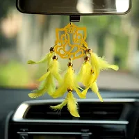 New Car Hanging  Feather Wall Hanging and Car Hanging Decorative With Ganesha and Feathers  Car Hanging Ornament Positive Vibes-thumb1