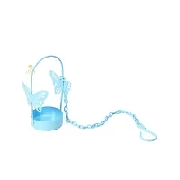 Hanging Blue Butterfly Tealight Holder for Home Decoration, Diwali  Festive Deacute;cor (Pack Of 2)-thumb2