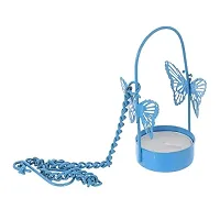 Hanging Blue Butterfly Tealight Holder for Home Decoration, Diwali  Festive Deacute;cor (Pack Of 4)-thumb1