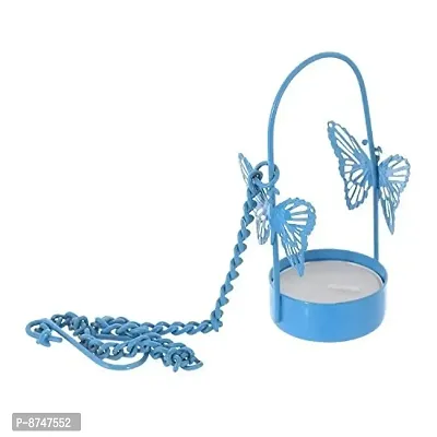Hanging Blue Butterfly Tealight Holder for Home Decoration, Diwali  Festive Deacute;cor (Pack Of 4)-thumb2