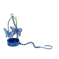 Hanging Blue Butterfly Tealight Holder for Home Decoration, Diwali  Festive Deacute;cor (Pack Of 4)-thumb2