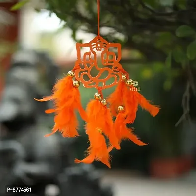 Dream catcher Feather Wall Hanging and Car Hanging Decorative with Orange Feather