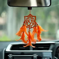 Dream catcher Feather Wall Hanging and Car Hanging Decorative with Orange Feather-thumb1