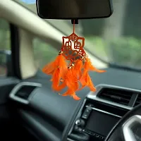 Dream catcher Feather Wall Hanging and Car Hanging Decorative with Orange Feather-thumb2