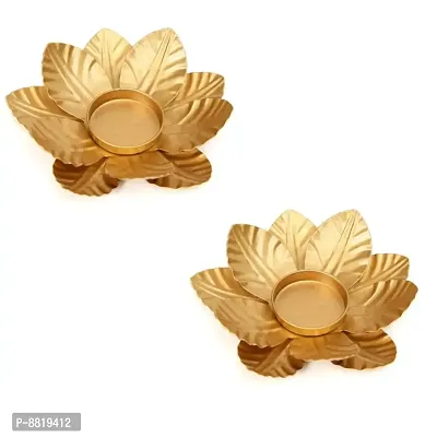 Lotus Brass Candle Holder Festive Deacute;cor (Pack of 2)