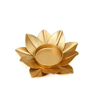 Lotus Brass Candle Holder Festive Decoration(pack of 2)-thumb1