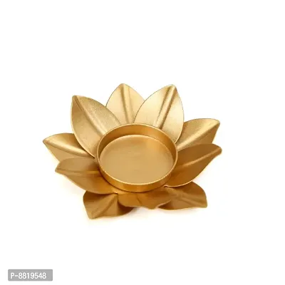 Lotus Brass Candle Holder Festive Decoration(pack of 2)-thumb2