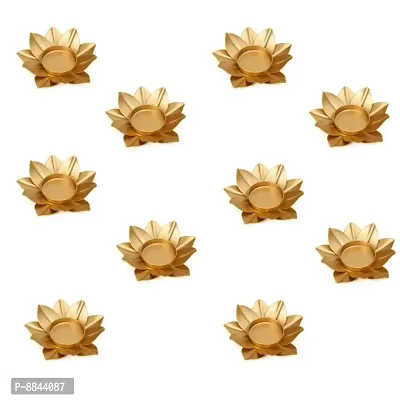 Lotus Brass Candle Holder Festive Decor (pack of 10)