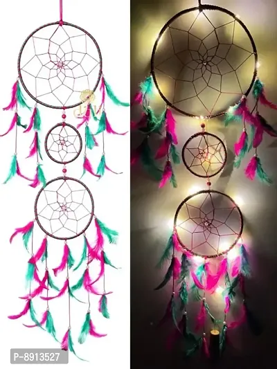 Dream Catcher with Lights Wall Hanging for Home, Garden, Balcony Decoration-thumb0