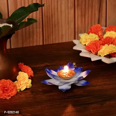 Lotus Brass Kamal Patti Akhand Diya for Home Decor, Diwali  Festive Decor (pack of 1)