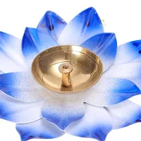 Lotus Brass Kamal Patti Akhand Diya for Home Decor, Diwali  Festive Decor (pack of 1)-thumb3