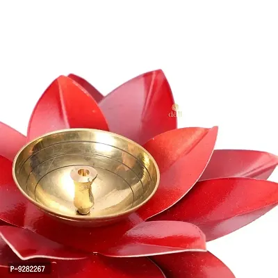 Lotus Brass Kamal Patti Akhand Diya for Home Decor, Diwali  Festive Decor (pack of 1)-thumb3