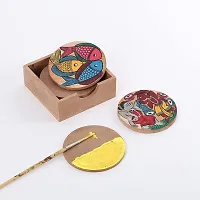 MDF DIY Round Coasters with case MDF Plain Wooden Coasters for Painting Art Work  Decoration-thumb1