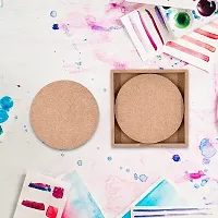 MDF DIY Round Coasters with case MDF Plain Wooden Coasters for Painting Art Work  Decoration-thumb4
