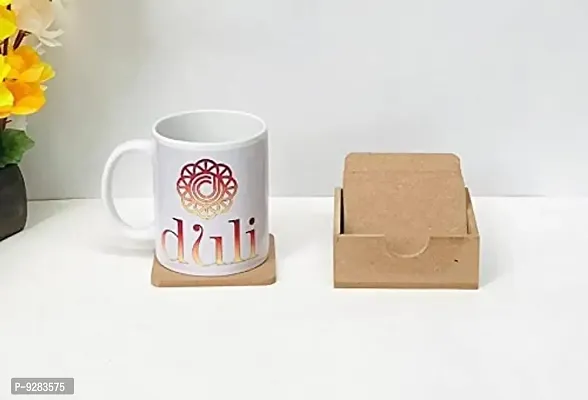 MDF DIY Square Coasters with case MDF Plain Wooden Coasters for Painting Art Work  Decoration-thumb2