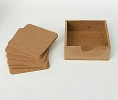 MDF DIY Square Coasters with case MDF Plain Wooden Coasters for Painting Art Work  Decoration-thumb4