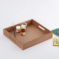 MDF DIY Tray with 6 Sqaure Coaster with case MDF Plain Wooden Coasters for Painting Art Work  Decoration-thumb1