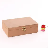 DIY MDF Box Craft - Plain MDF Wood Blank Rectangular Box for Painting, Wooden Sheet Craft, Decoupage, Art Work  Decoration-thumb1