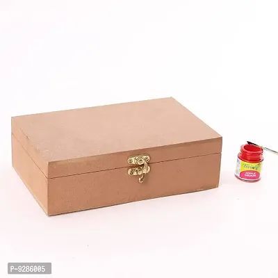 DIY MDF Box Craft - Plain MDF Wood Blank Rectangular Box for Painting, Wooden Sheet Craft, Decoupage, Art Work  Decoration-thumb2