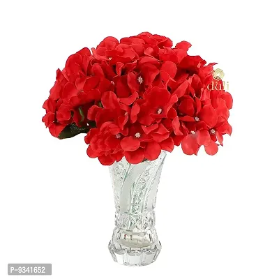 Artificial Flower Bouquet Red Color Hydrangea Bunch for Home Decoration-thumb0