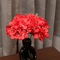 Artificial Flower Bouquet Red Color Hydrangea Bunch for Home Decoration-thumb3